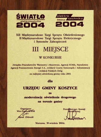 Koszyce - najlepiej oświetlona gmina w Polsce