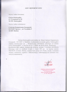 Modernizacja  oświetlenia drogowego  na terenie gminy Kiełczygłów
