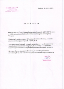 Modernizacja oświetlenia  ulicznego w gminie Wodynie Finansowanie modernizacji oświetlenia