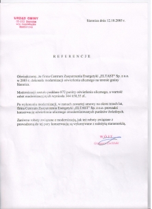 Modernizacja i konserwacja  oświetlenia  ulicznego w gminie Siennica