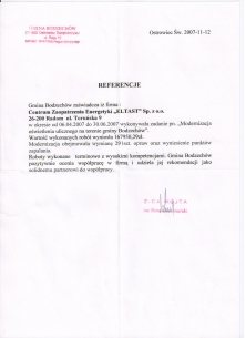 Modernizacja  oświetlenia  ulicznego  na terenie gminy Bodzechów