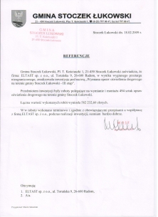 Wymiana opraw  oświetlenia drogowego   na terenie gminy Stoczek Łukowski