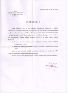Dostaw i montaż opraw  oświetlenia ulicznego na terenie gminy Solec  nad  Wisłą