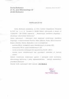 Modernizacja oświetlenia drogowego i aktualizacja dokumentacji technicznej w Gminie Borkowice