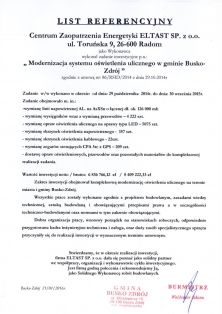 Modernizacja systemu oświetlenia ulicznego w gminie Busko-Zdrój