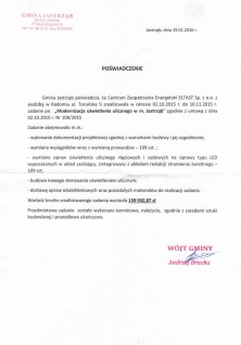 Modernizacja oświetlenia ulicznego miasta Jastrząb