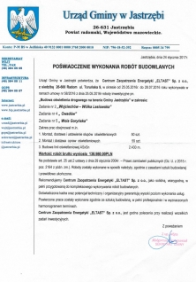 Budowa oświetlenia drogowego na terenie Gminy Jastrzębia