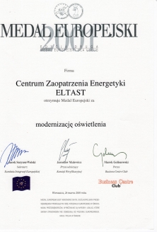 Medal Europejski za modernizacje oświetlenia